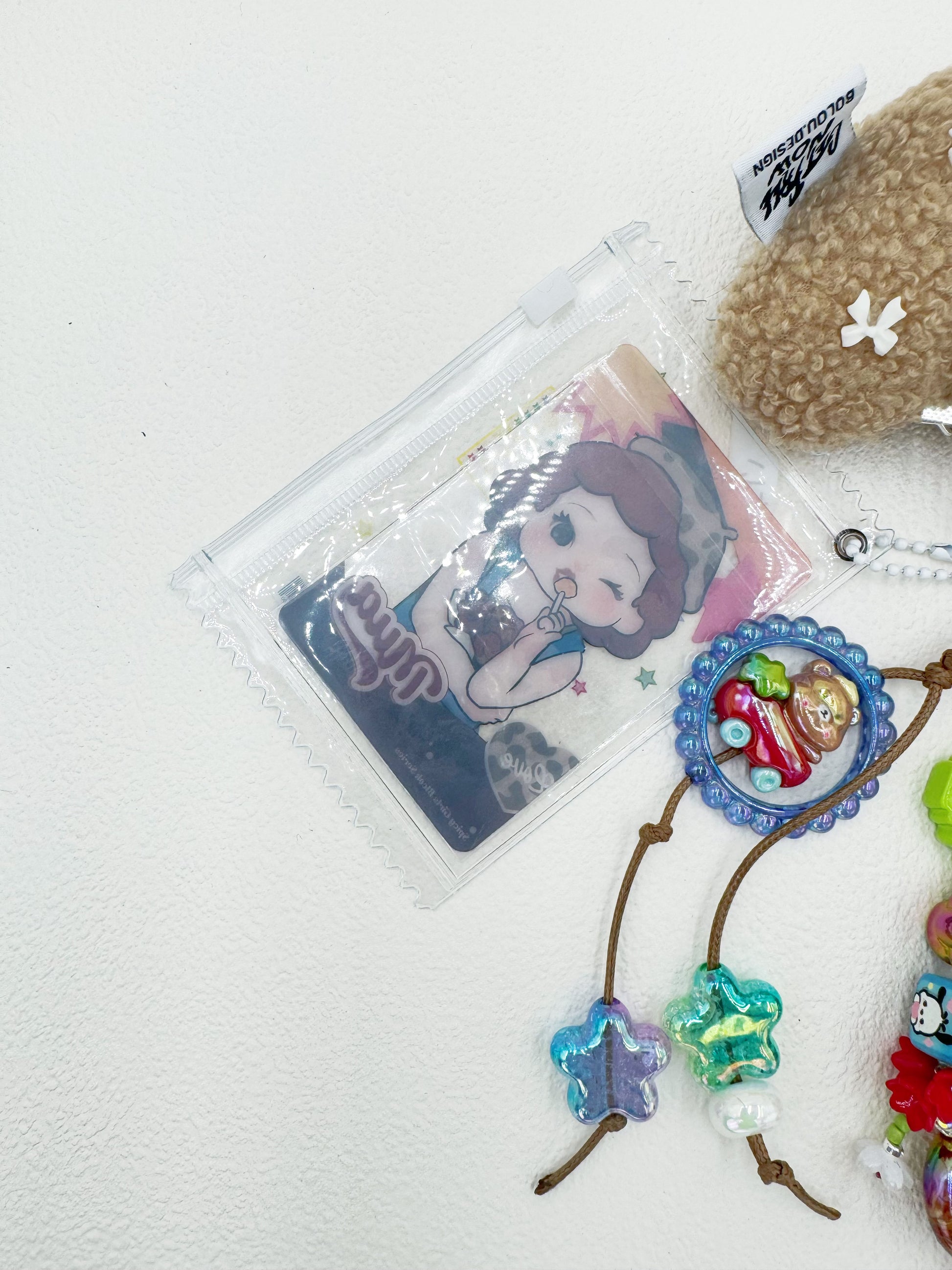 Handmade Authentic Hot Girl beaded bag charm and keychain rhinestone accents