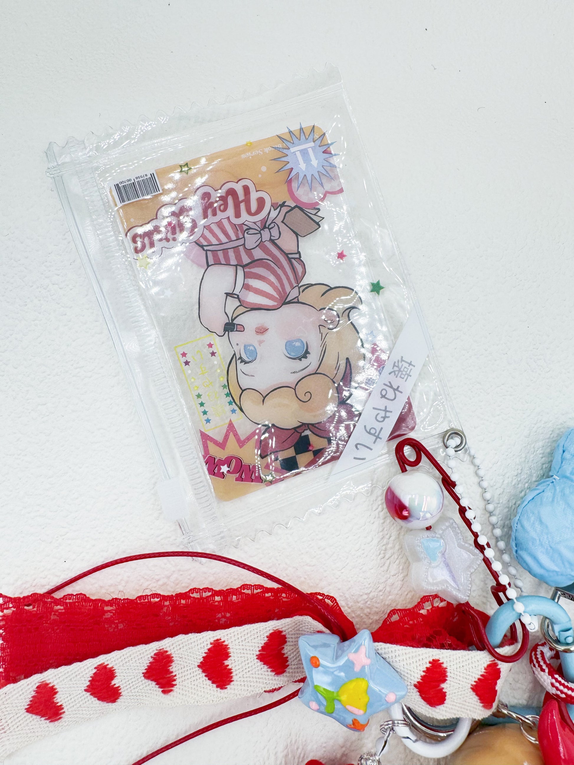 Handmade Authentic Hot Gril beaded bag charm and keychain rhinestone accents