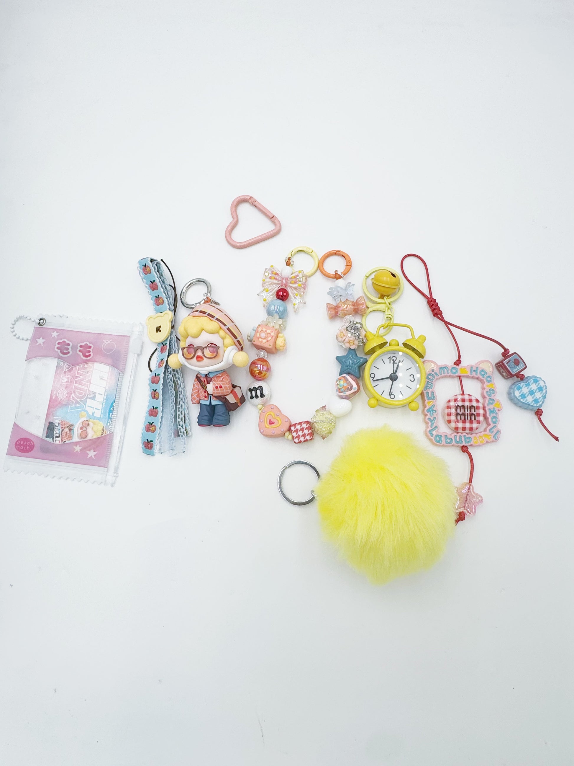 Handmade Authentic POP MART Skullpanda beaded bag charm and keychain rhinestone accents