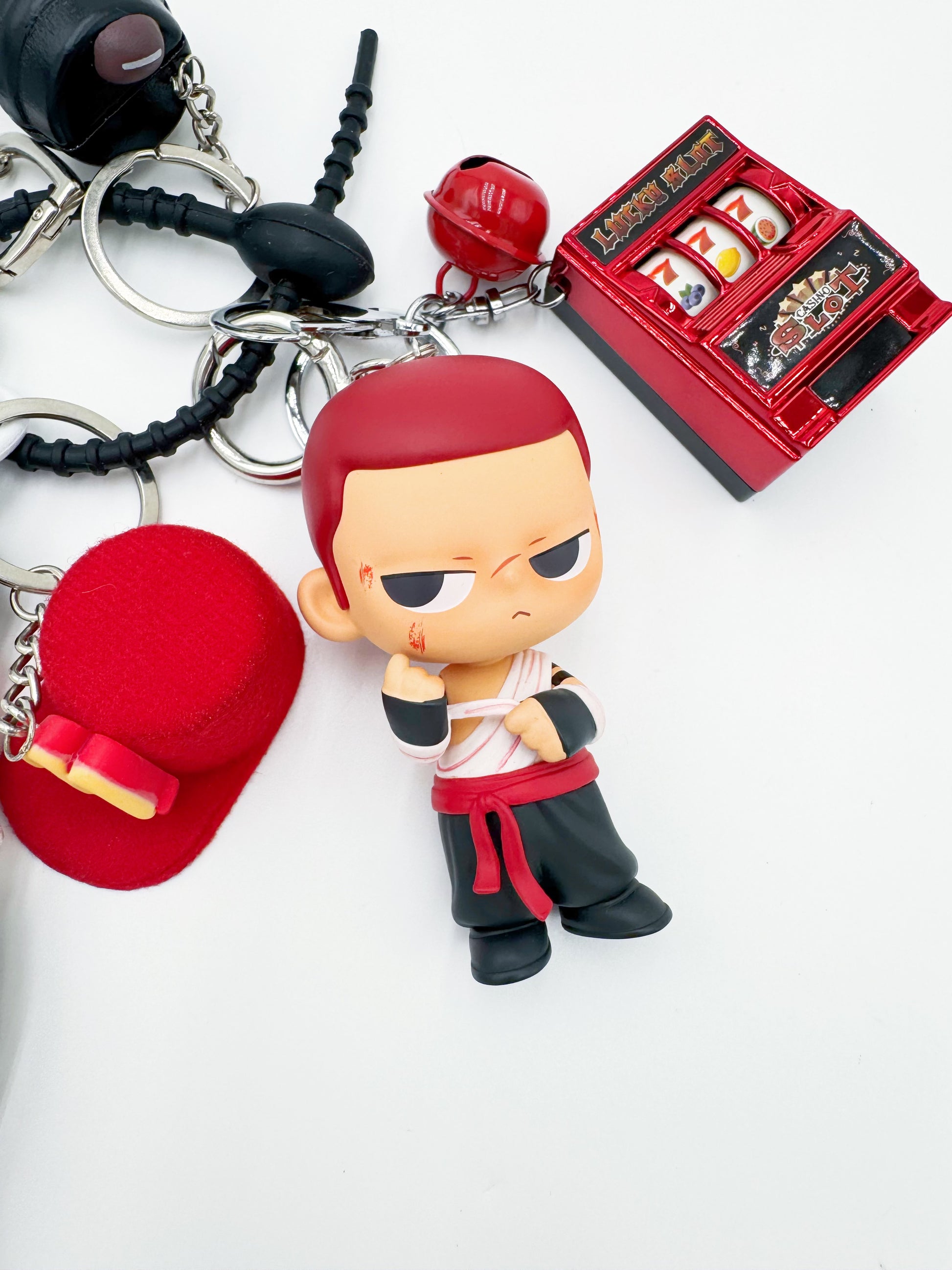 Handemade Authentic POP MART Kubo beaded bag charm and keychain rhinestone accents