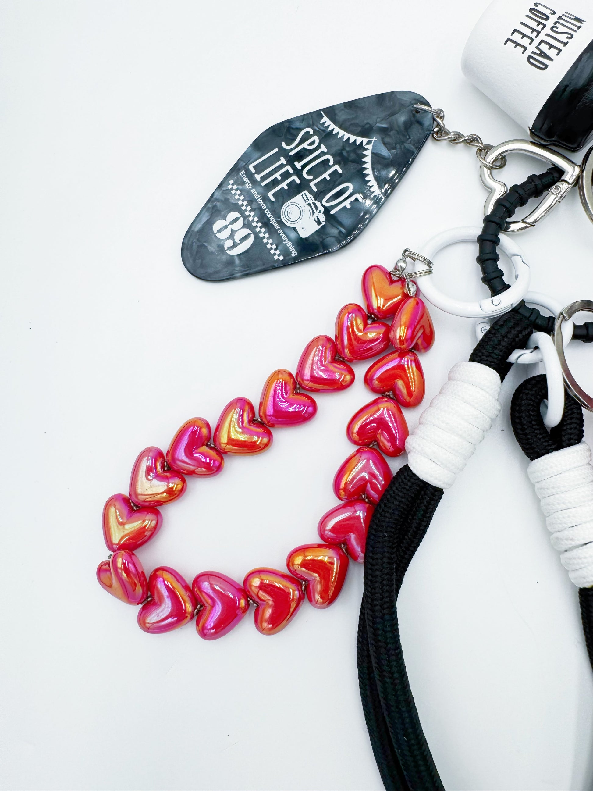 Handemade Authentic POP MART Kubo beaded bag charm and keychain rhinestone accents