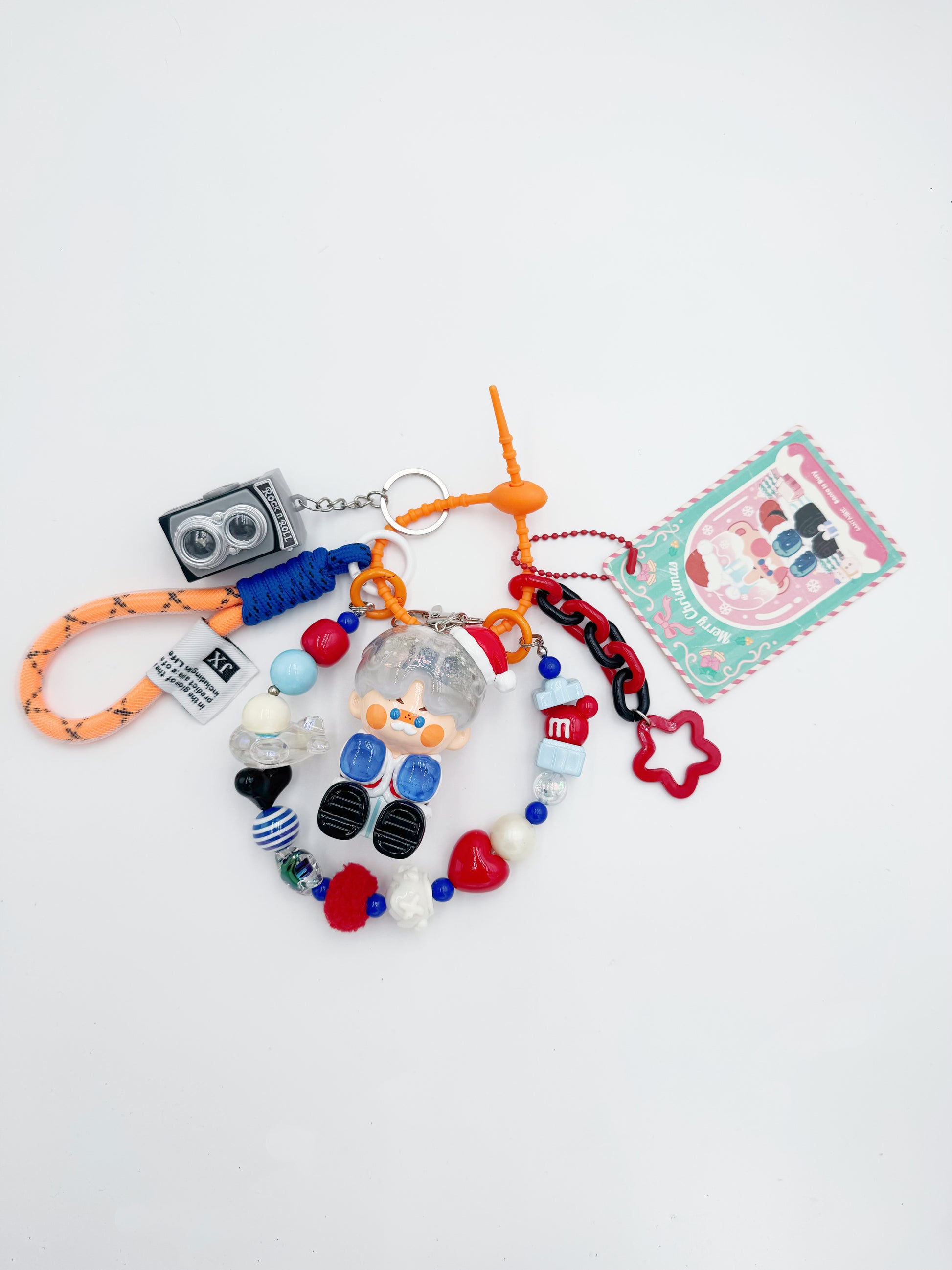 Authentic POP MART Pinojelly beaded bag charm and keychain rhinestone accents