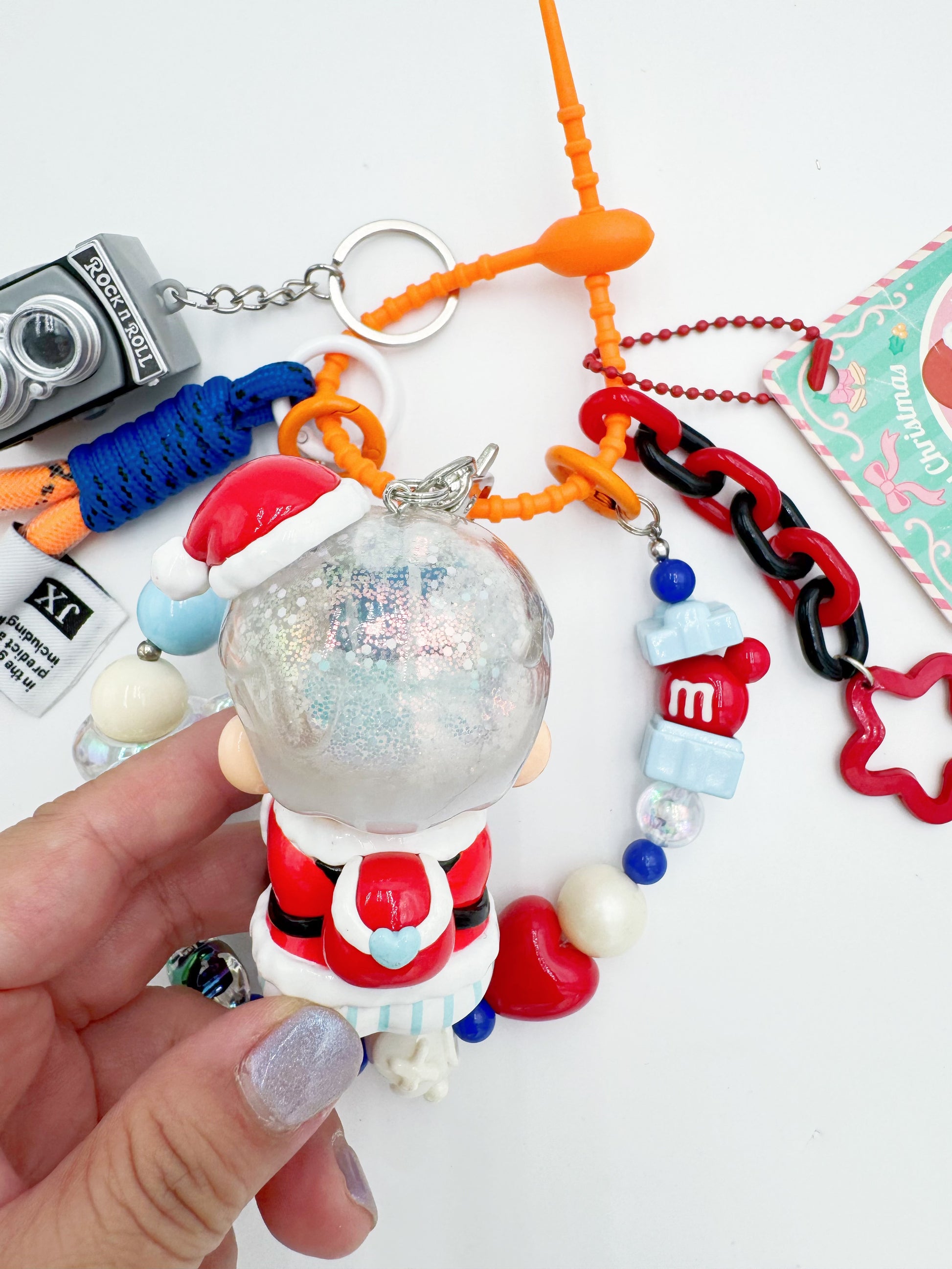 Authentic POP MART Pinojelly beaded bag charm and keychain rhinestone accents