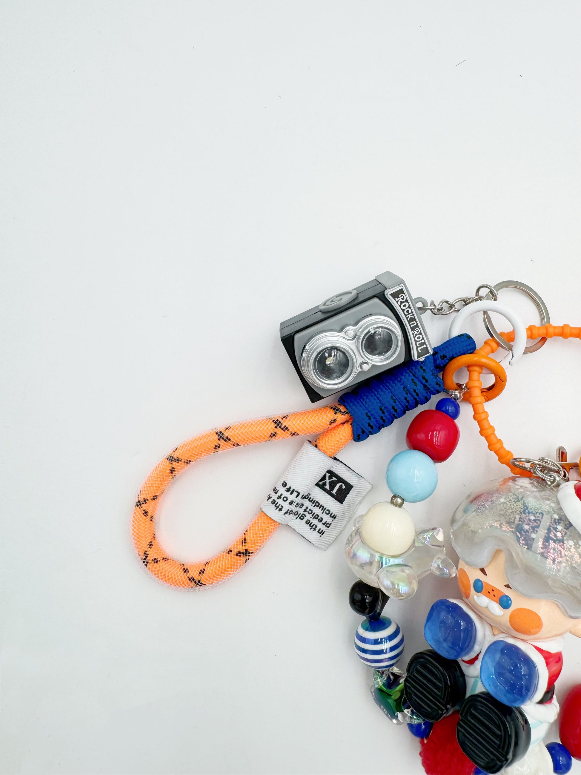 Authentic POP MART Pinojelly beaded bag charm and keychain rhinestone accents