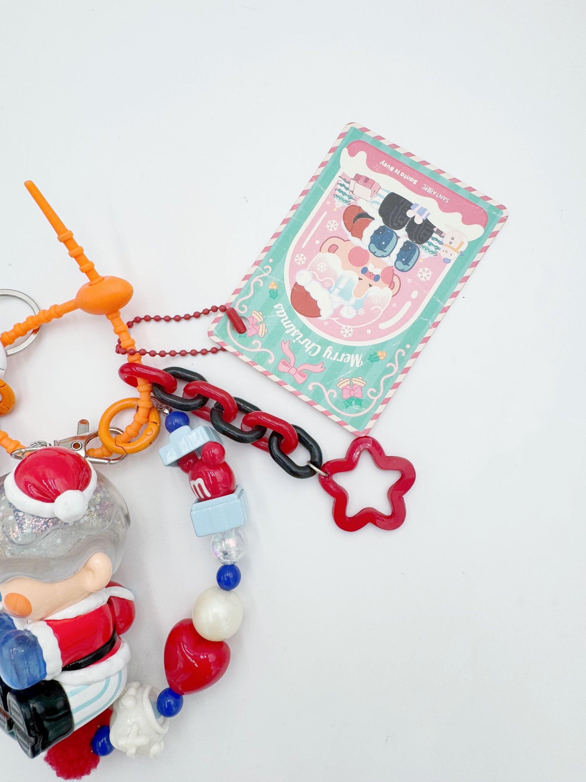 Authentic POP MART Pinojelly beaded bag charm and keychain rhinestone accents