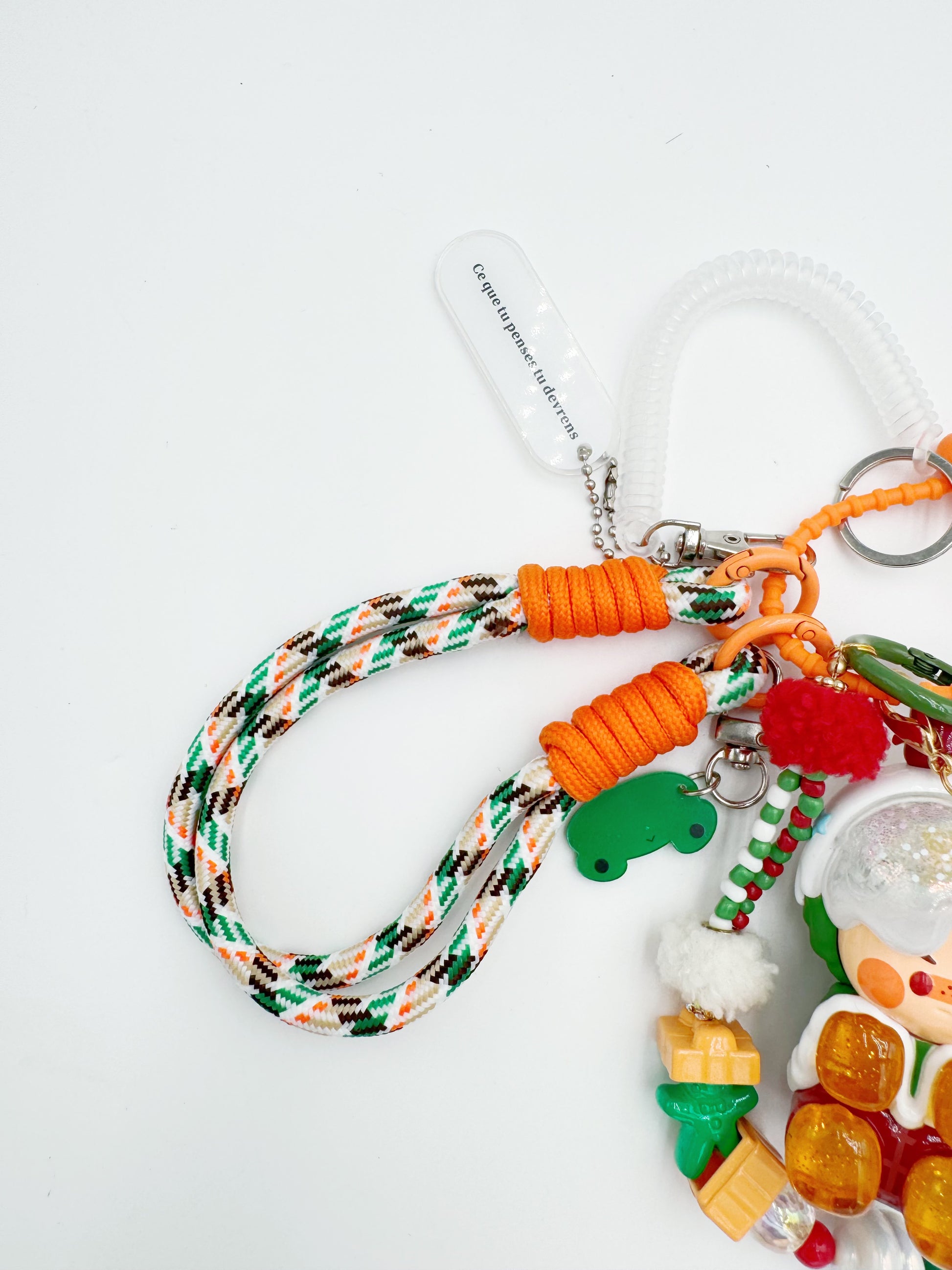 handmade Authentic Pinojelly beaded bag charm and keychain rhinestone accents