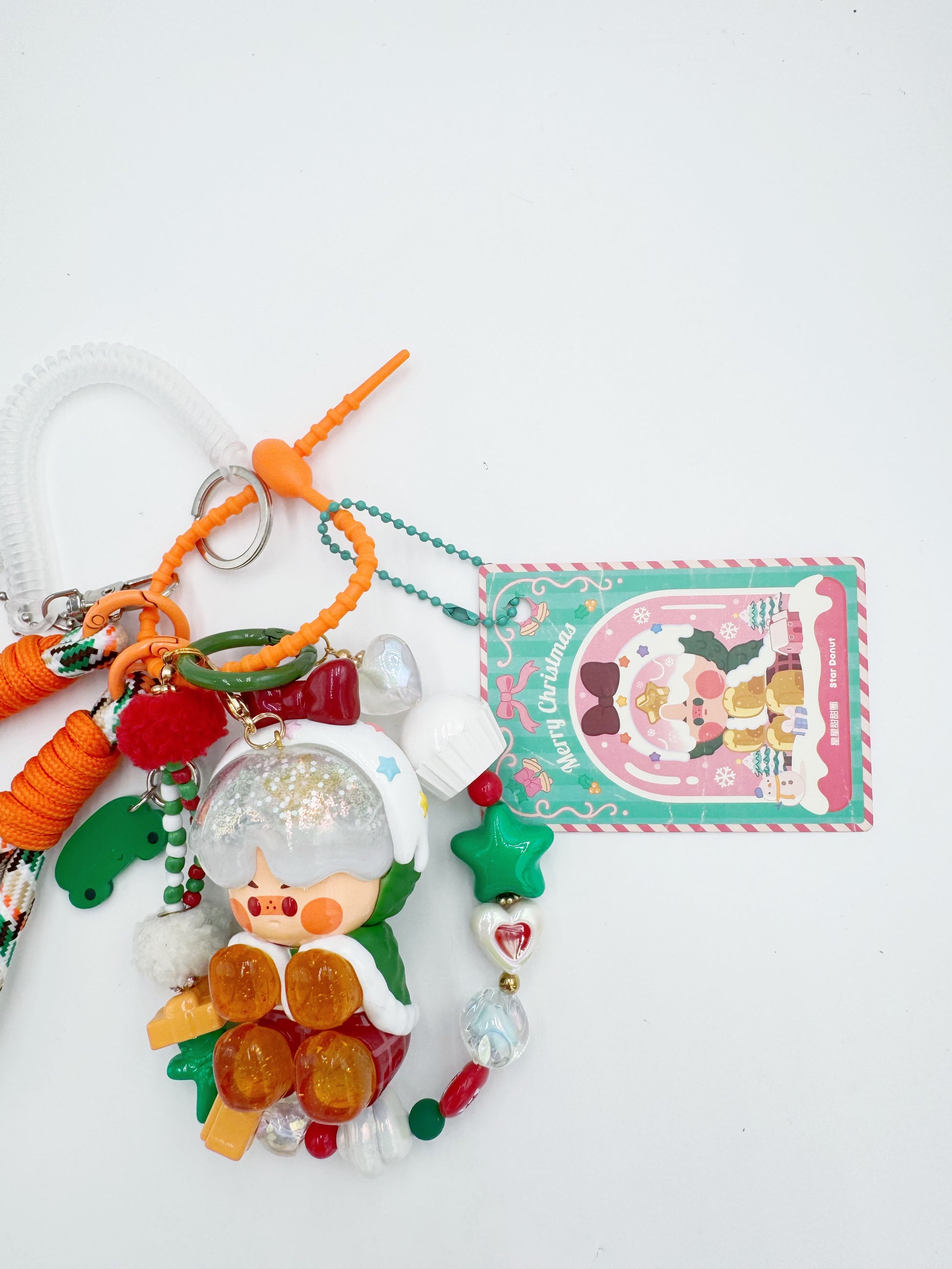 handmade Authentic Pinojelly beaded bag charm and keychain rhinestone accents