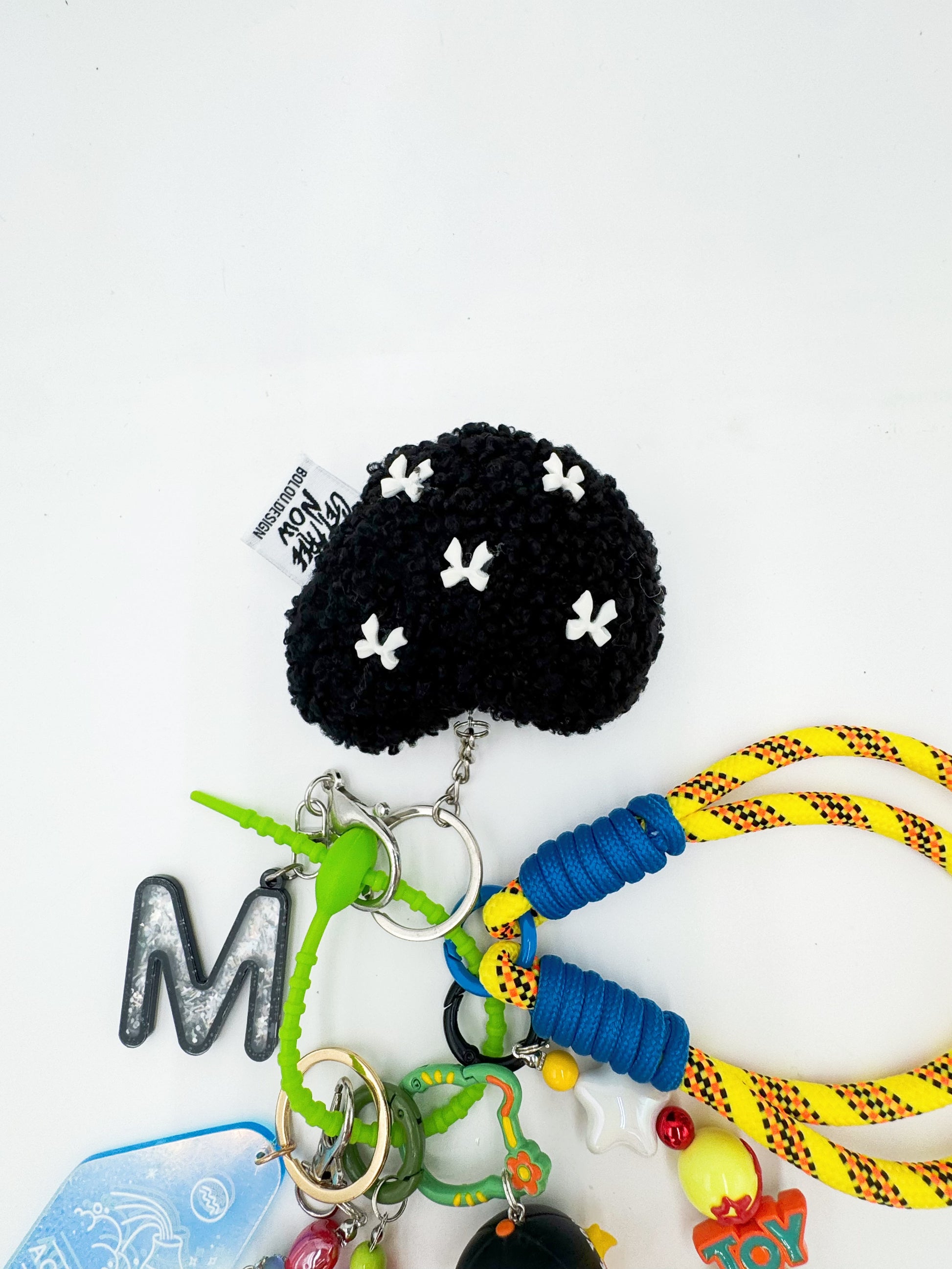 Authentic handmade Molly beaded bag charm and keychain rhinestone accents