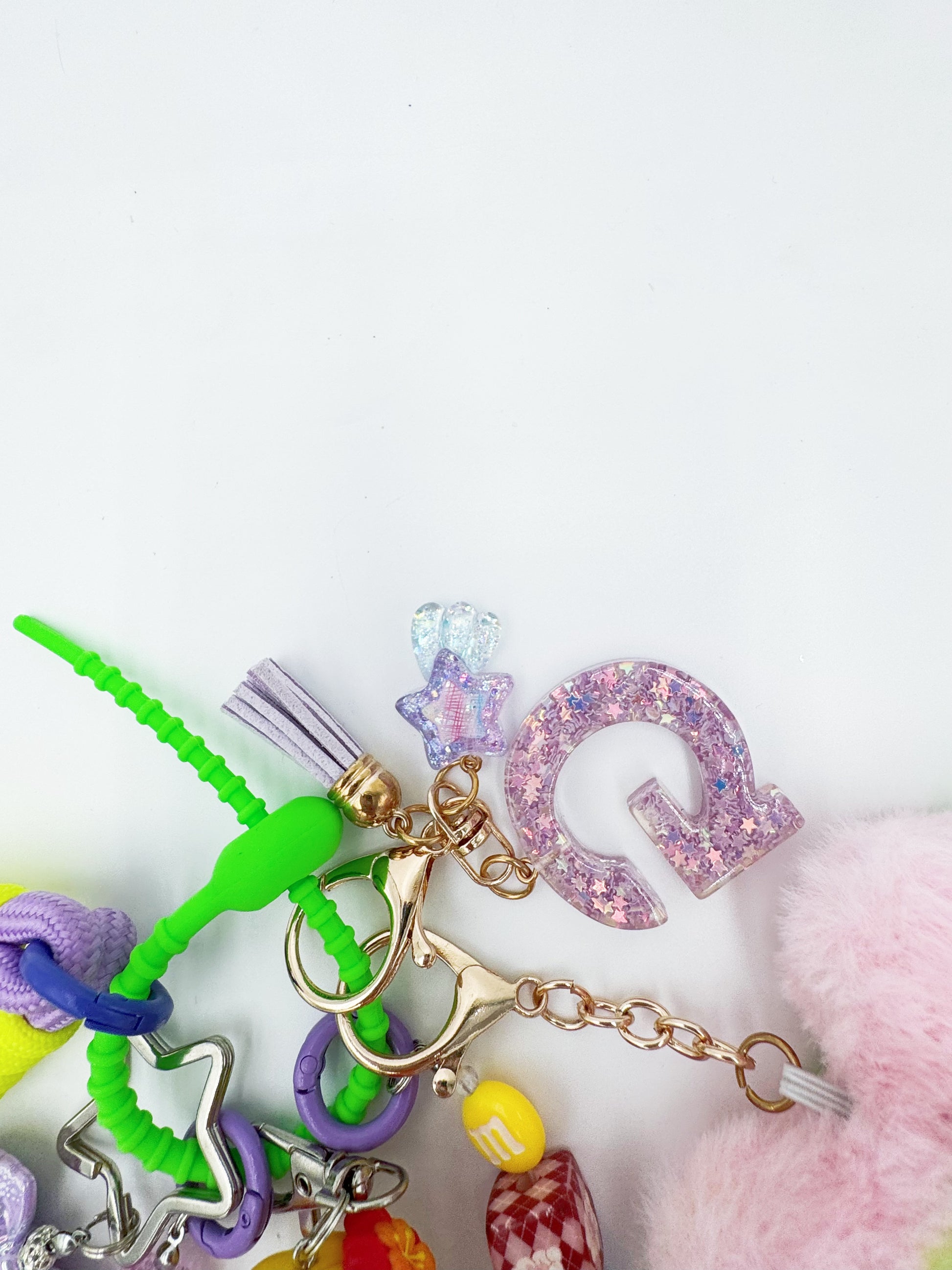 handmade Authentic POP MART Molly beaded bag charm and keychain rhinestone accents