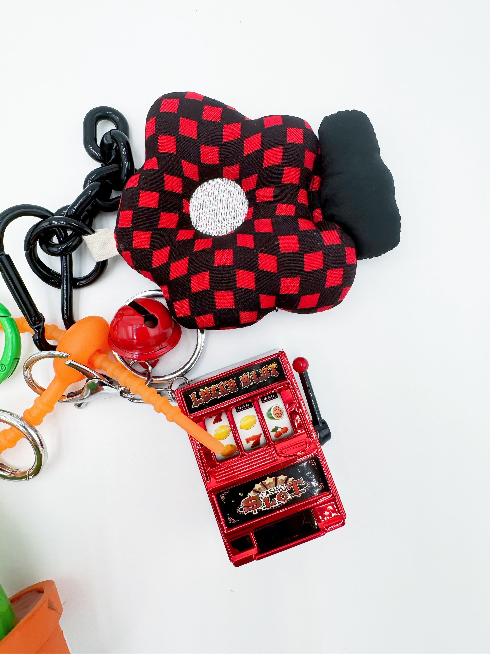 Handmade Authentic POP MART Zsiga beaded bag charm and keychain rhinestone accents