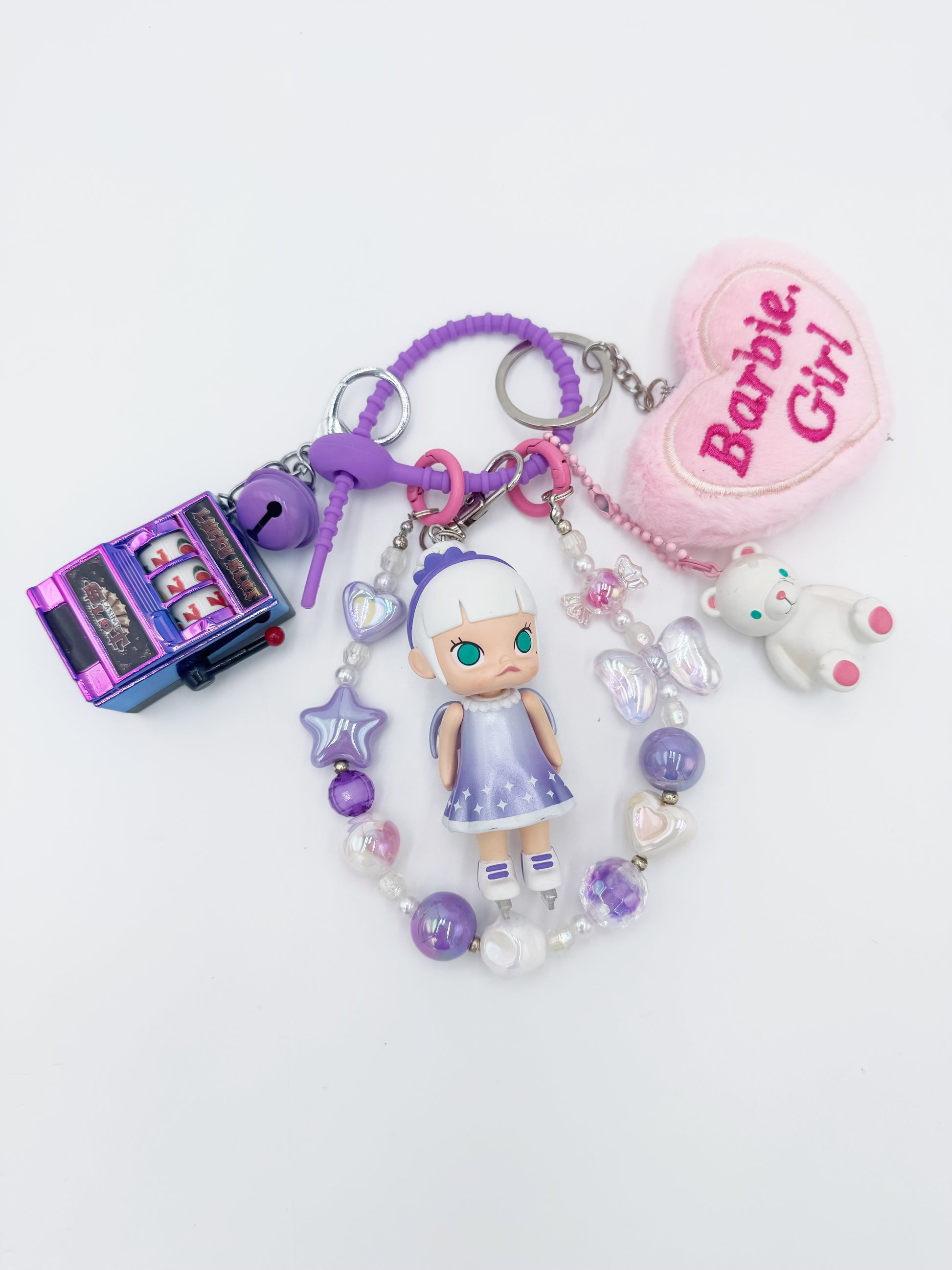 Authentic Molly beaded bag charm and keychain rhinestone accents