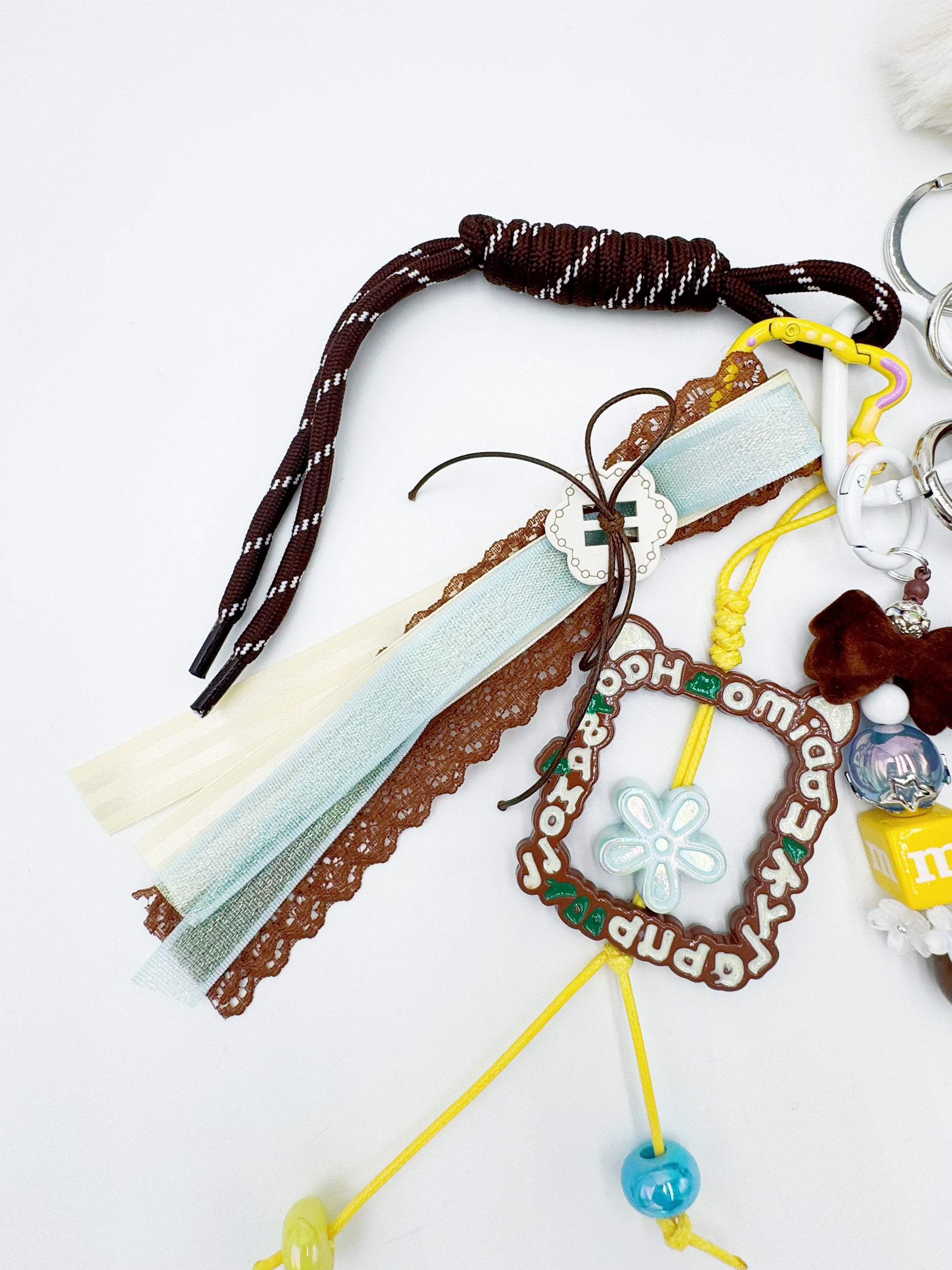 Handmade Authentic POP MART Cry Baby beaded bag charm and keychain rhinestone accents