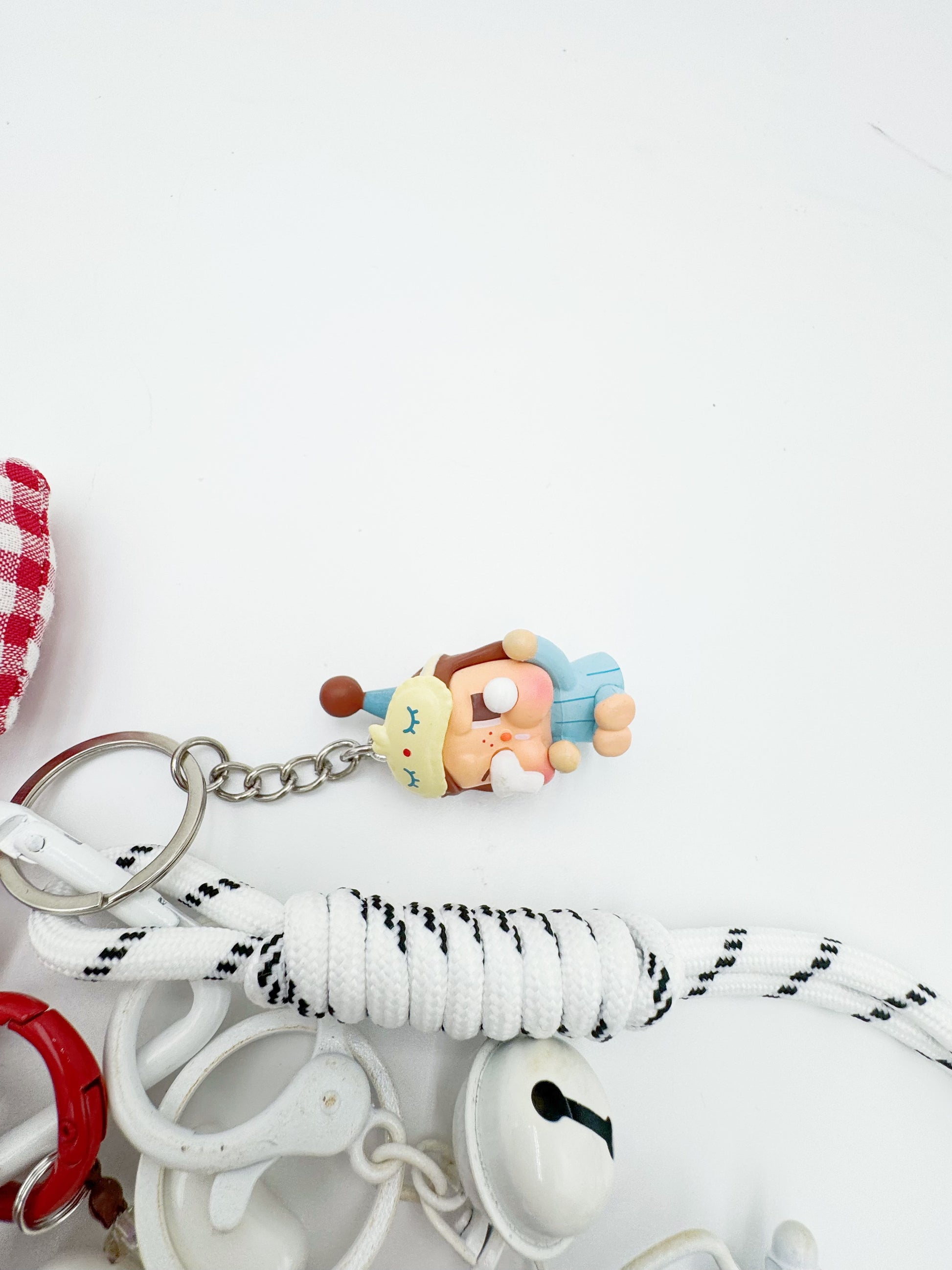 Handmade Authentic POP MART Cry Baby beaded bag charm and keychain rhinestone accents