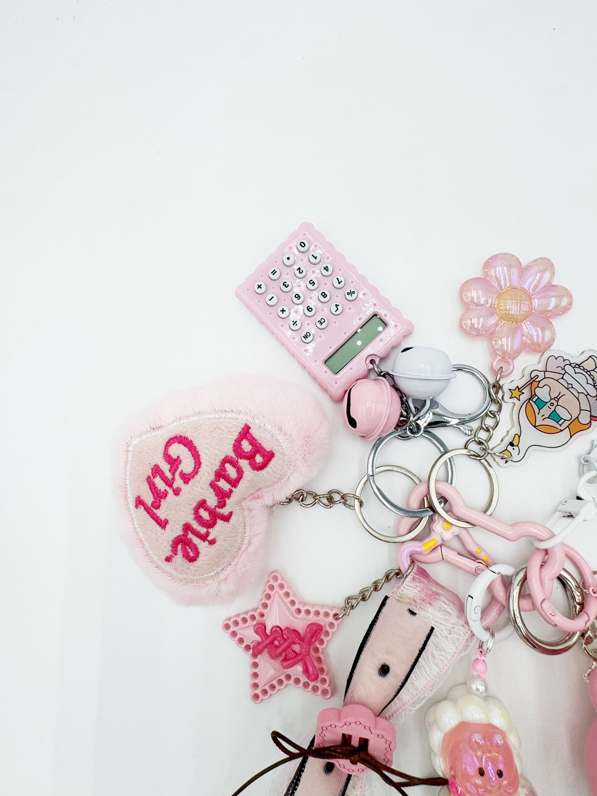 Handmade Authentic POP MART Cry Baby beaded bag charm and keychain rhinestone accents