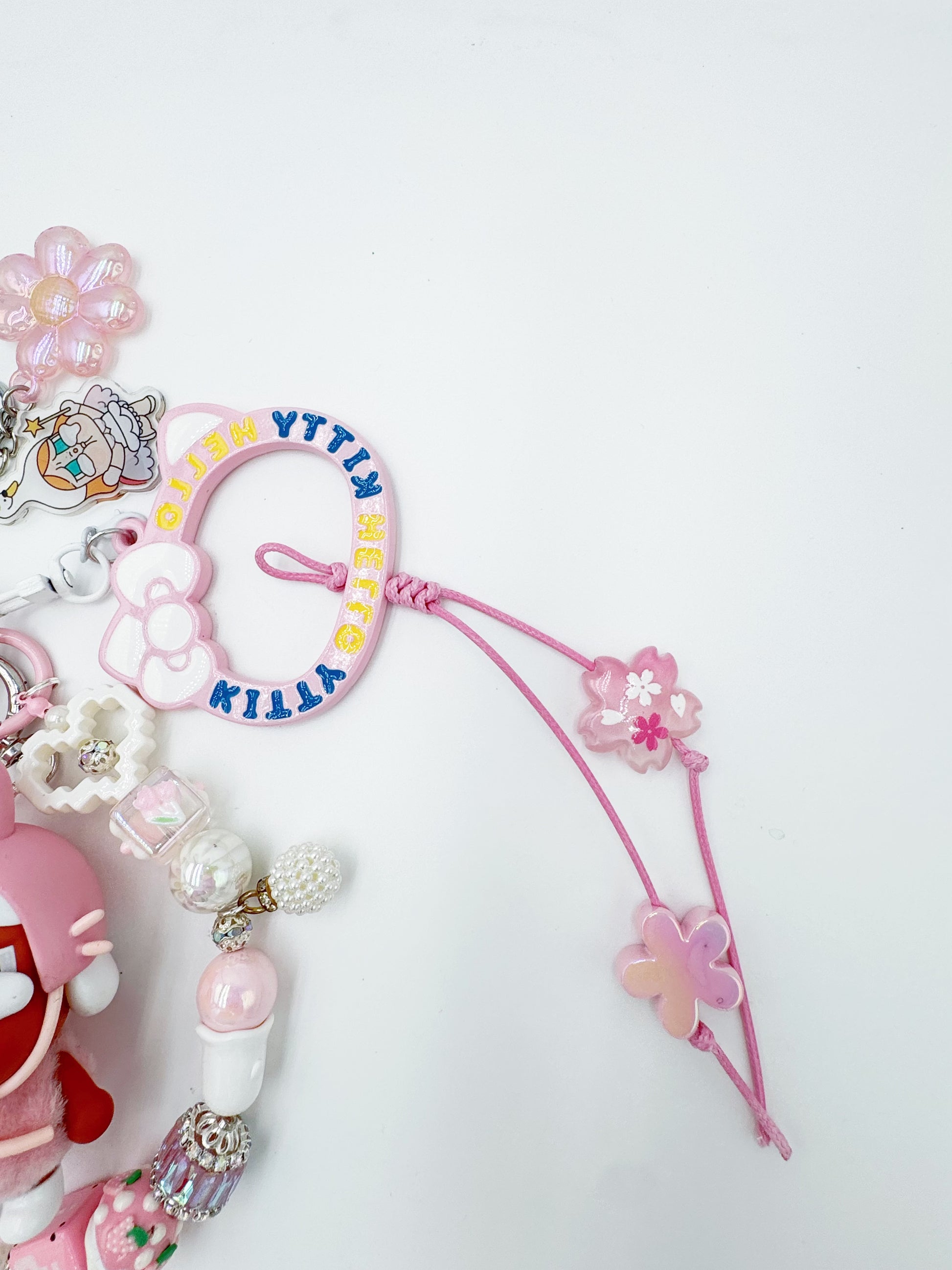 Handmade Authentic POP MART Cry Baby beaded bag charm and keychain rhinestone accents