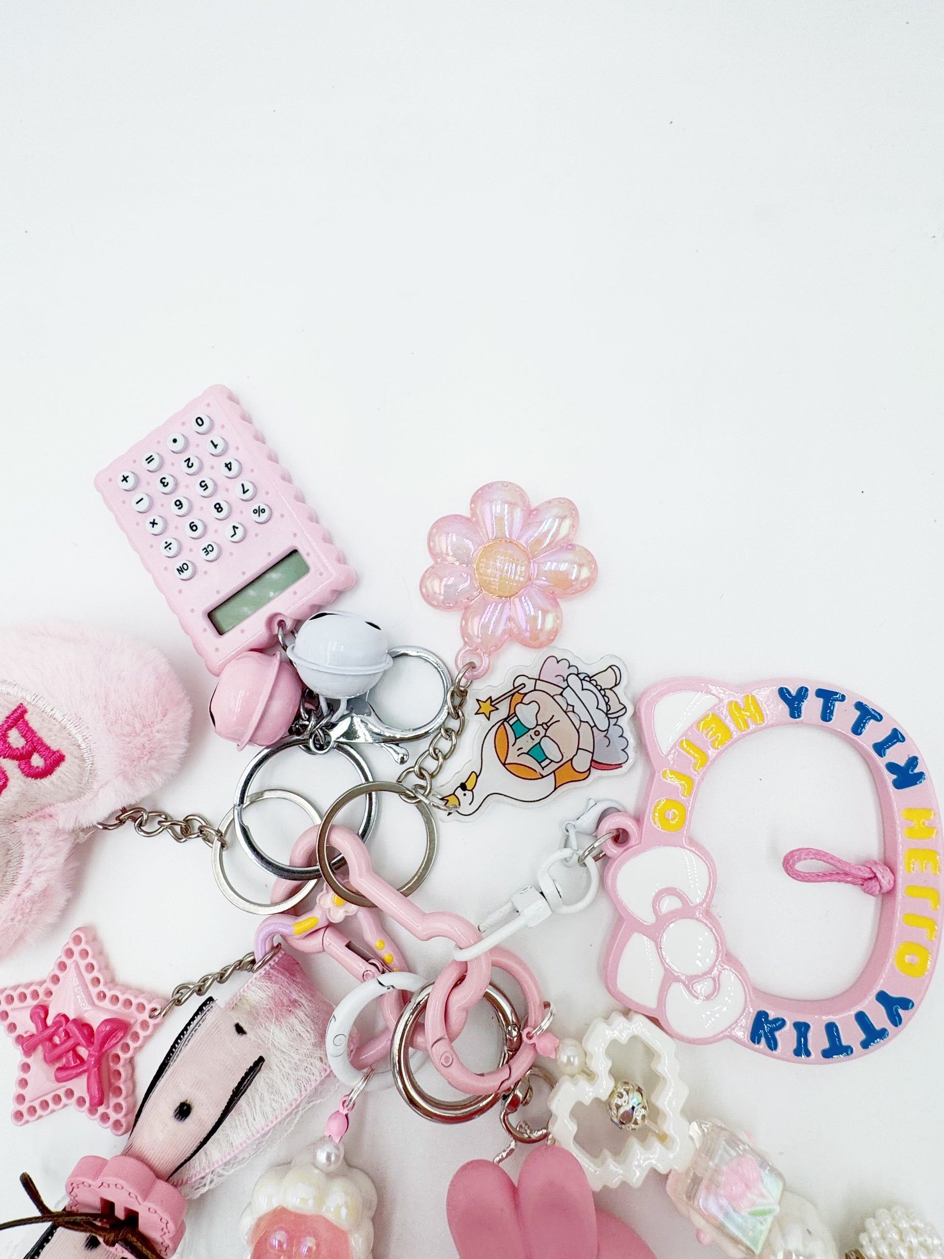 Handmade Authentic POP MART Cry Baby beaded bag charm and keychain rhinestone accents