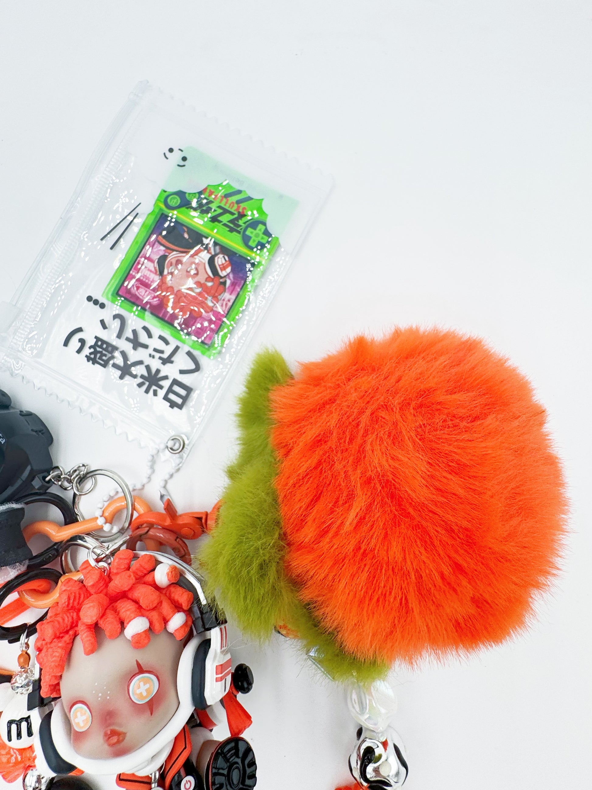 Handmade Authentic POP MART Skullpanda beaded bag charm and keychain rhinestone accents