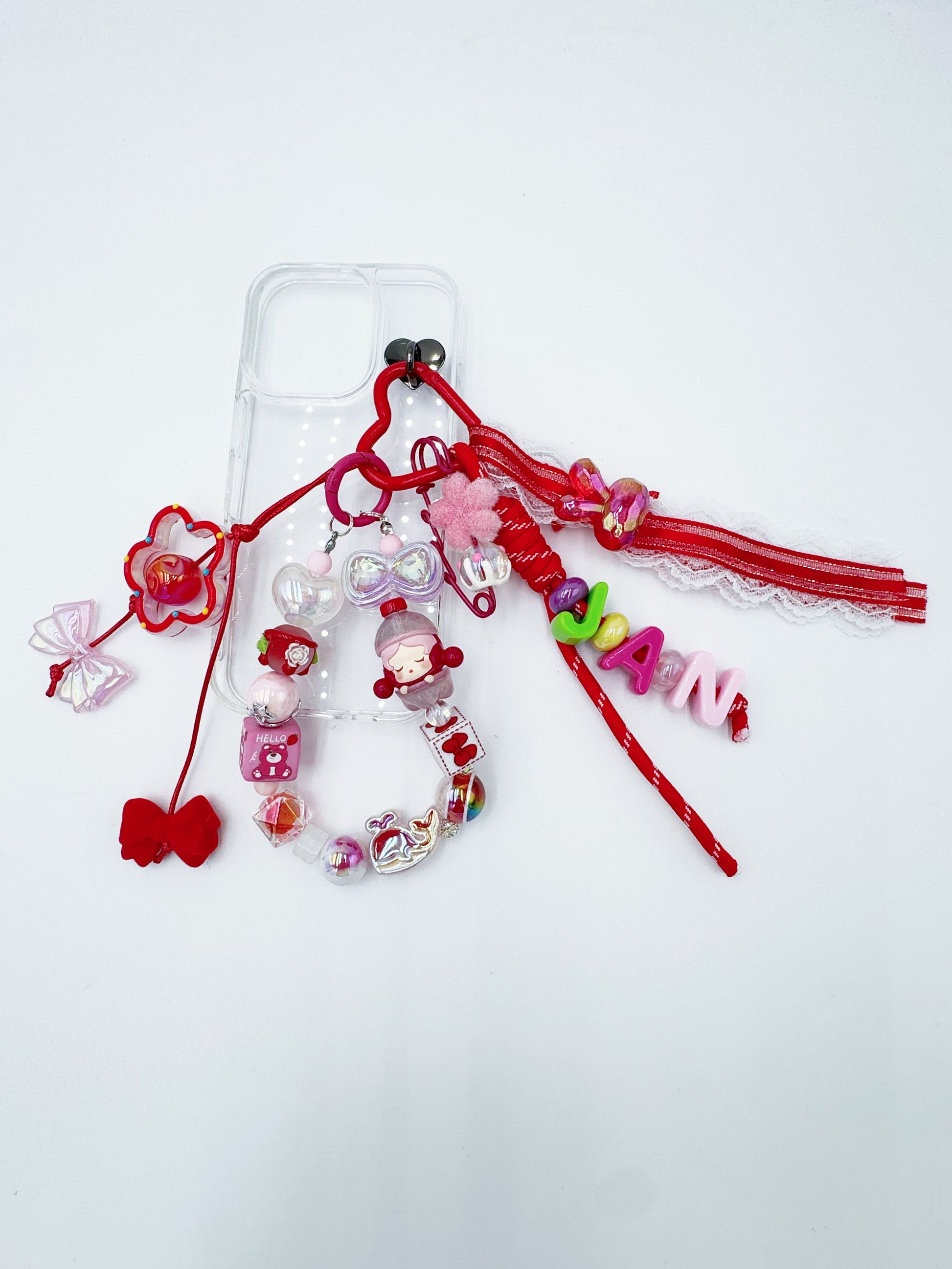 handmade Authentic POP MART mini figure Skullpanda phone charms rhinestone accents