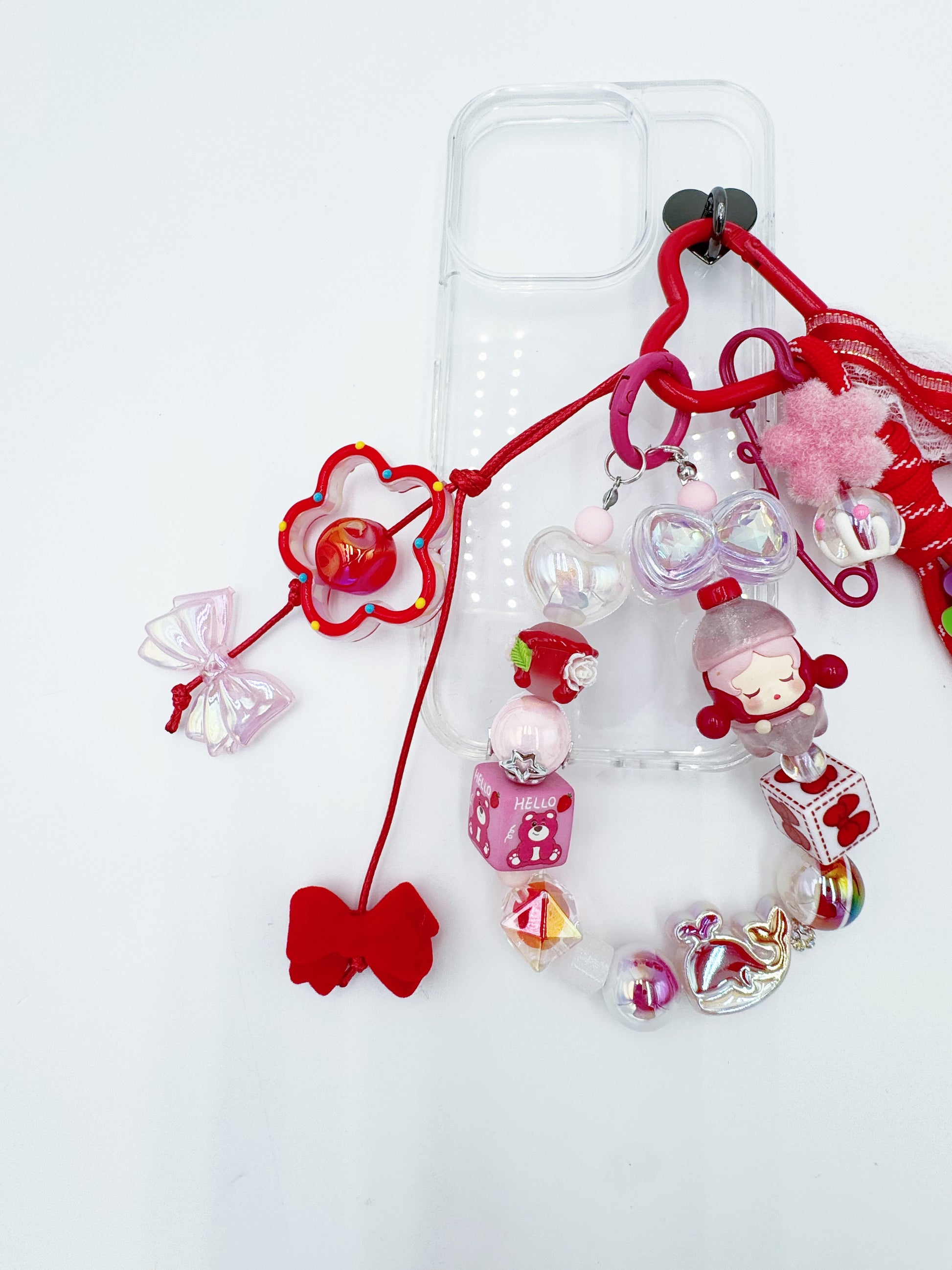 handmade Authentic POP MART mini figure Skullpanda phone charms rhinestone accents
