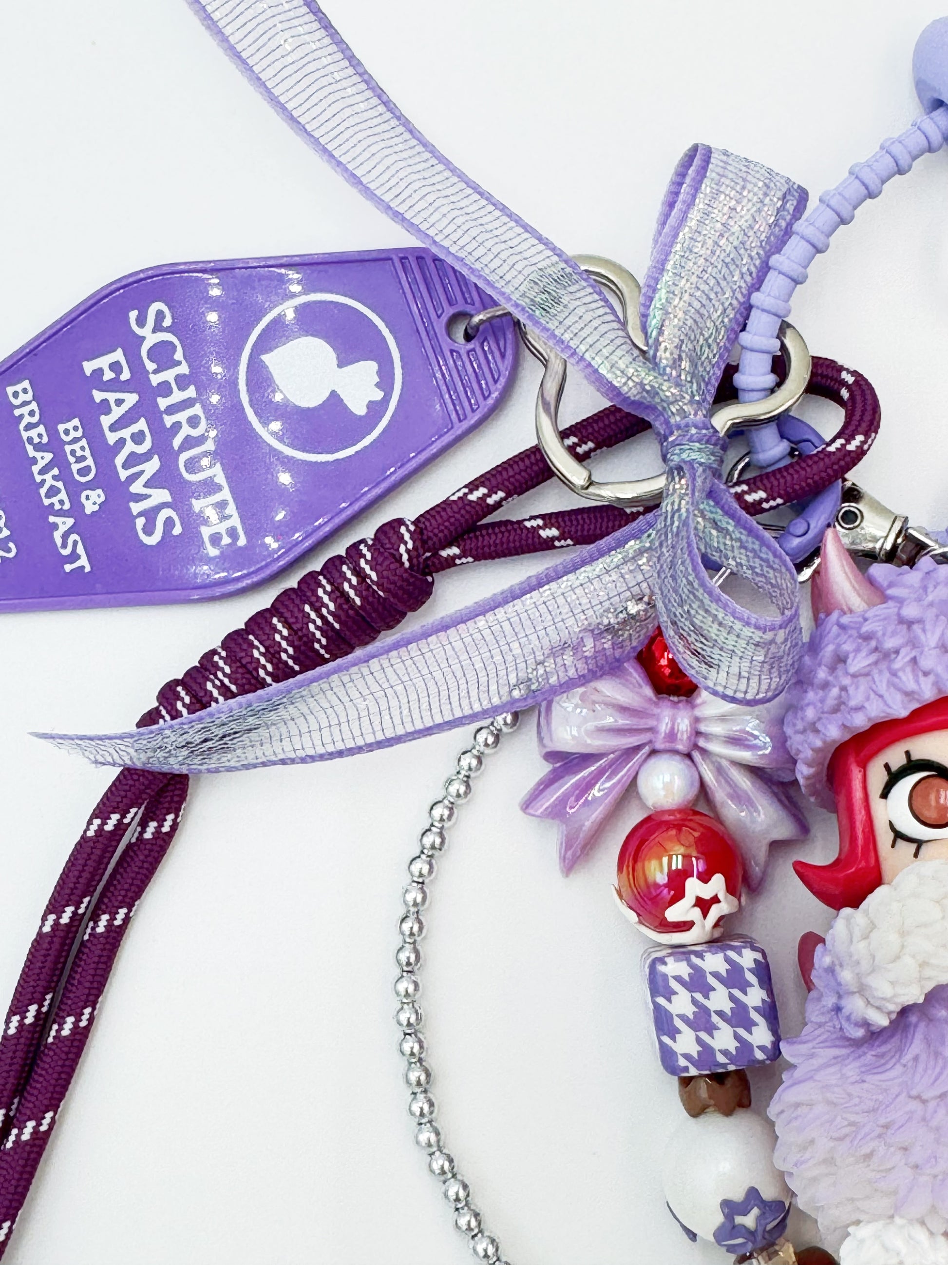 Authentic POP MART Molly beaded bag charm and keychain rhinestone accents
