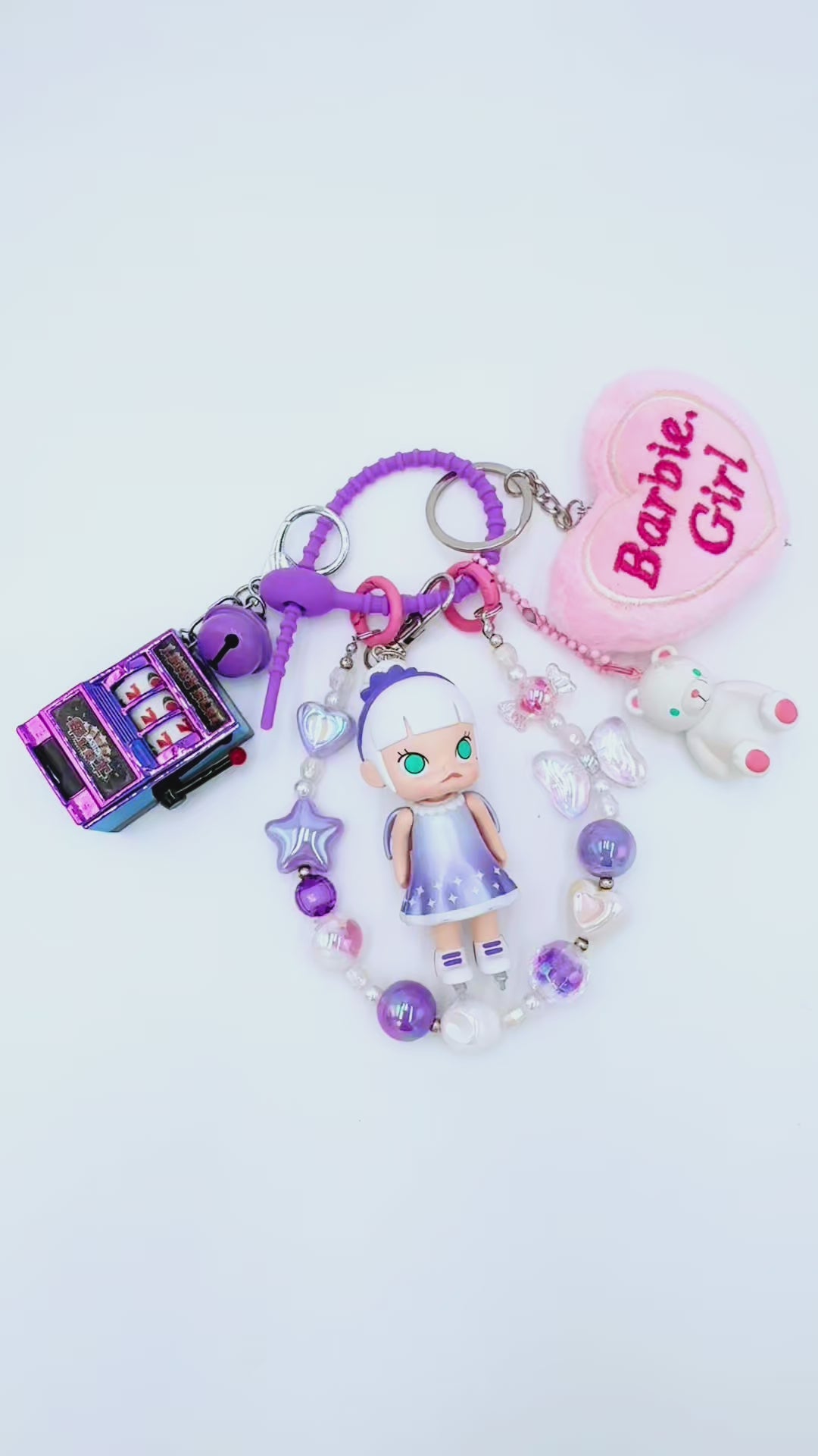 Authentic Molly beaded bag charm and keychain rhinestone accents