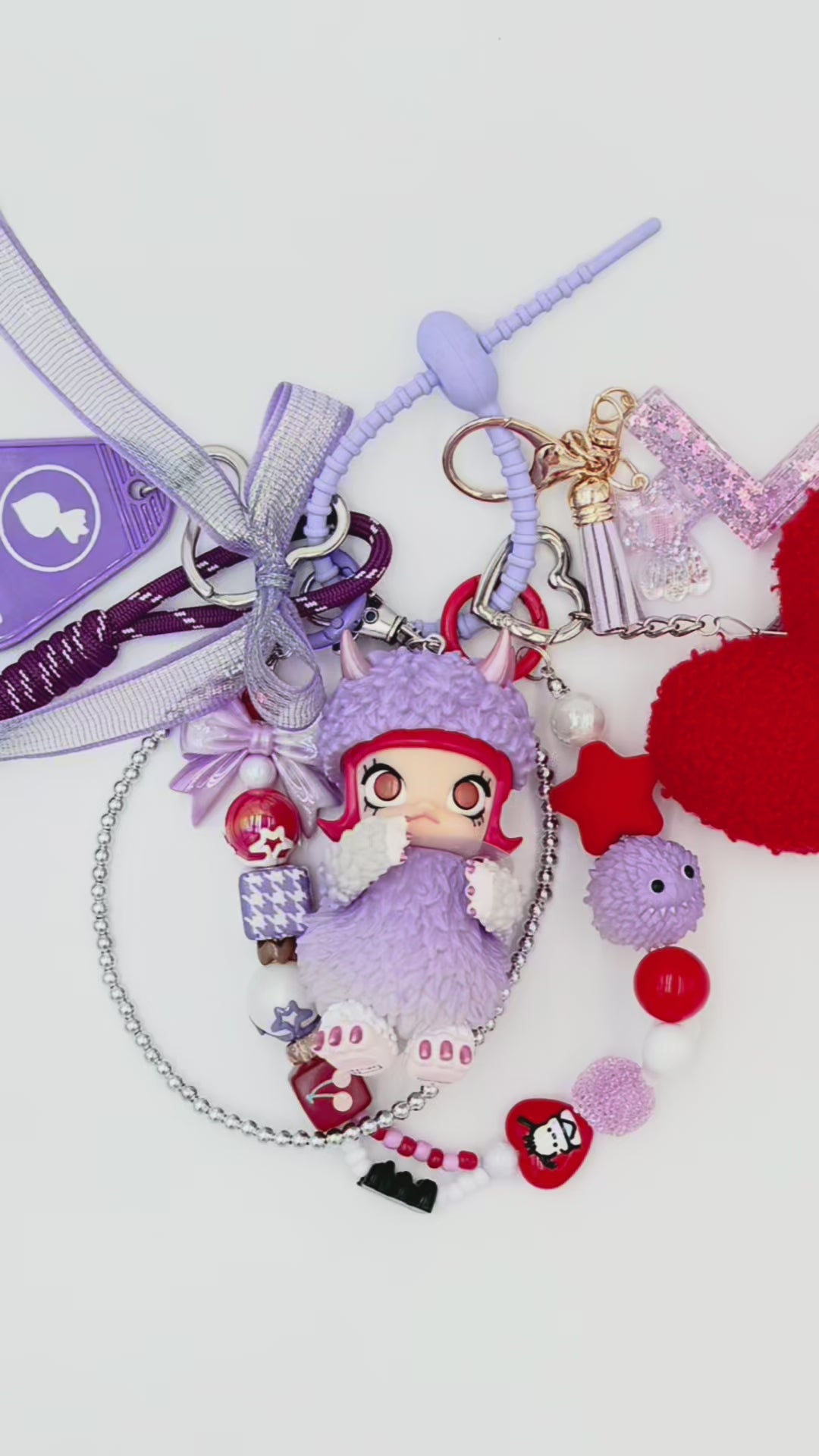 Authentic POP MART Molly beaded bag charm and keychain rhinestone accents