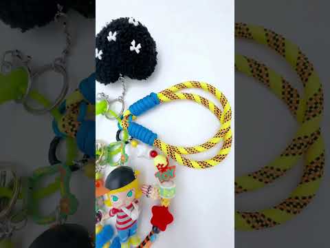 Authentic handmade Molly beaded bag charm and keychain rhinestone accents
